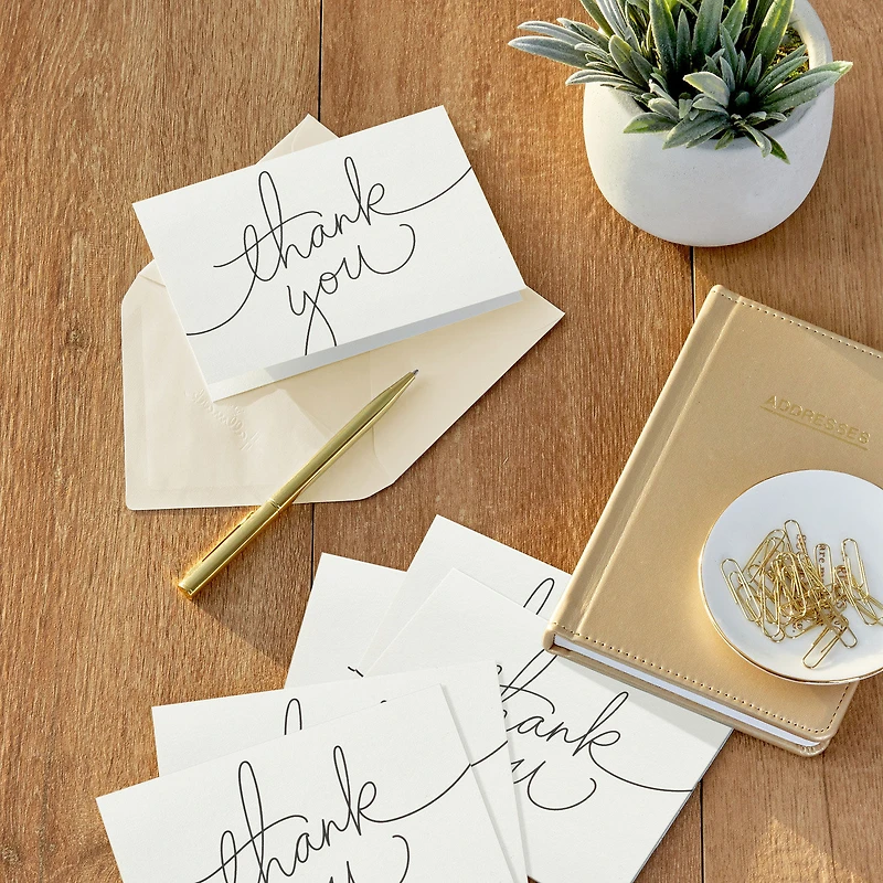 Black Script on Ivory Blank Thank You Notes, Pack of 40 for only USD 14.99 | Hallmark