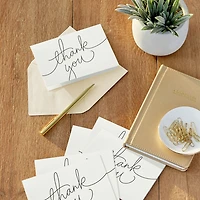 Black Script on Ivory Blank Thank You Notes, Pack of 40 for only USD 14.99 | Hallmark