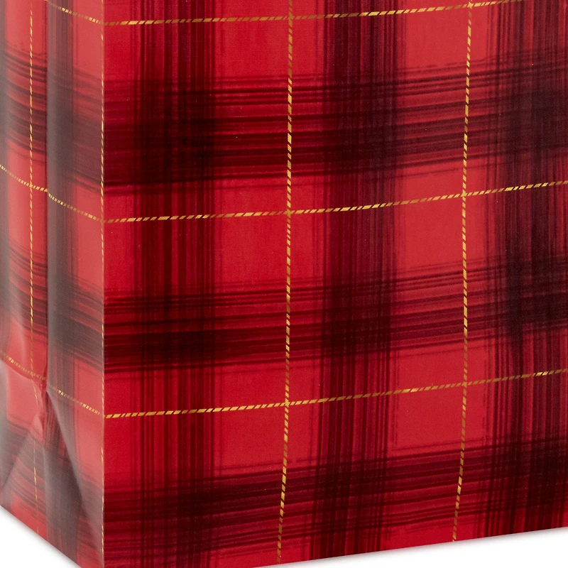 15.5" Red and Black Plaid Extra-Large Holiday Gift Bag for only USD 4.99 | Hallmark