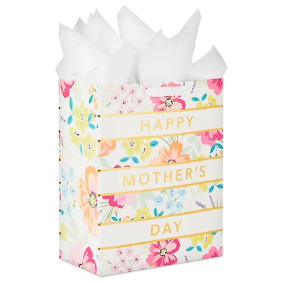 13" Floral Stripe Large Mother's Day Gift Bag With Tissue for only USD 6.99 | Hallmark