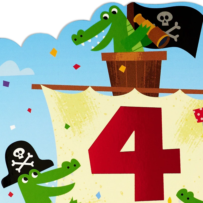 Pirate Ship Party 4th Birthday Card for Kids for only USD 3.99 | Hallmark