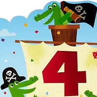Pirate Ship Party 4th Birthday Card for Kids for only USD 3.99 | Hallmark