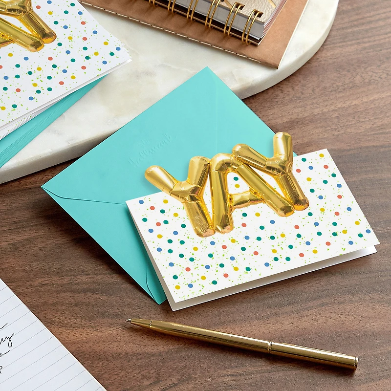 Yay Gold Balloons Blank Notes, Pack of 10 for only USD 10.49 | Hallmark