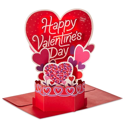 Hearts Musical 3D Pop-Up Valentine's Day Card With Light for only USD 9.99 | Hallmark