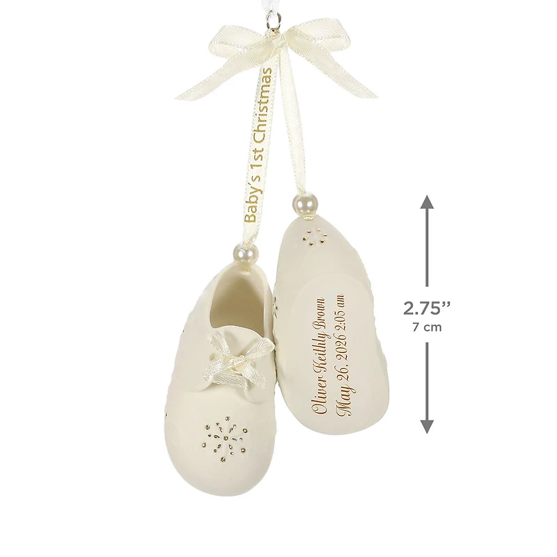 Baby’s First Christmas Booties Porcelain Personalized Ornament, Custom Text for only USD 34.99 | Hallmark