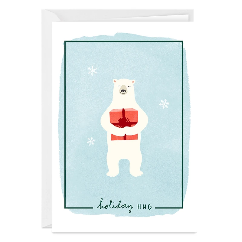 Polar Bear With Present Custom Holiday Card for only USD 4.99 | Hallmark