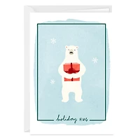 Polar Bear With Present Custom Holiday Card for only USD 4.99 | Hallmark