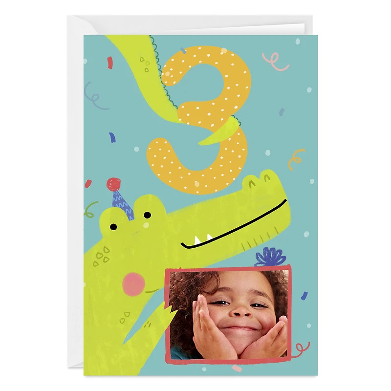 Festive Crocodile Custom 3rd Birthday Card for only USD 4.99 | Hallmark