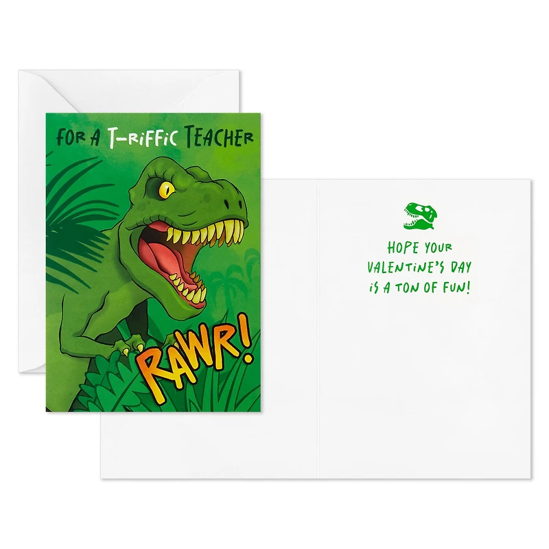 Dinosaur Rawr Kids Classroom Valentines Set With Cards, Stickers and Mailbox for only USD 14.99 | Hallmark