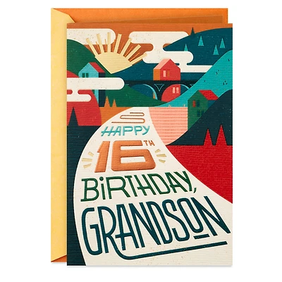 New Adventures and Happiness Ahead 16th Birthday Card for Grandson for only USD 5.59 | Hallmark