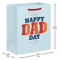 6.5" Happy Dad Day on Blue Grid Small Gift Bag for only USD 2.79 | Hallmark