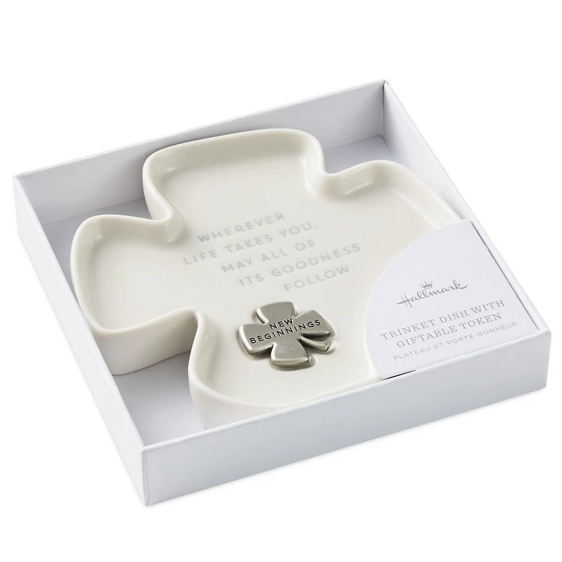 Clover-Shaped Trinket Dish With Token for only USD 28.99 | Hallmark