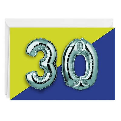 30th Balloons Custom Card for only USD 4.99 | Hallmark