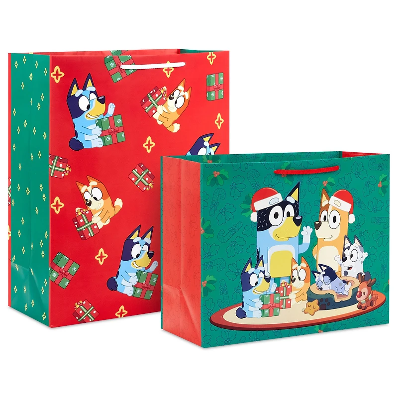 Bluey Family 2-Pack Christmas Gift Bag Bundle for only USD 8.99 | Hallmark