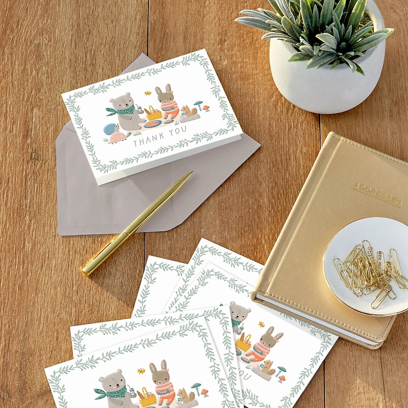 Bear and Bunny Picnic Blank Baby Thank You Notes, Pack of 10 for only USD 6.99 | Hallmark