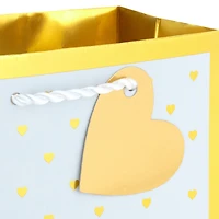 6.5" Mini Gold Hearts on White Metallic Small Gift Bag for only USD 3.49 | Hallmark