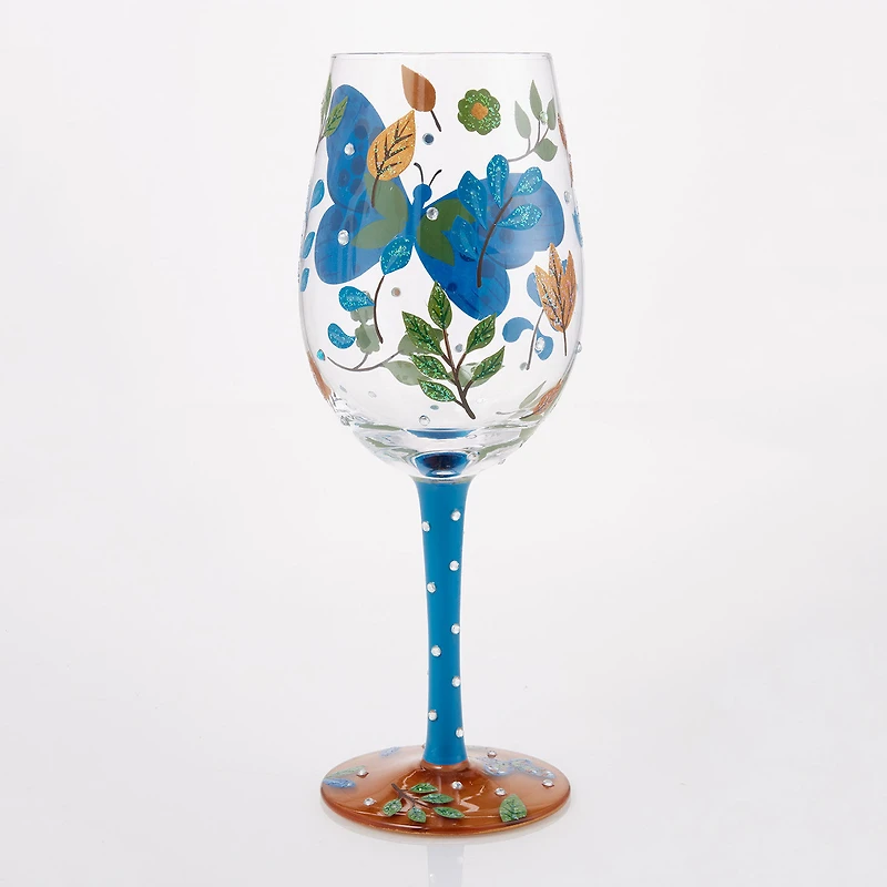 Lolita Garden Butterfly Handpainted Wine Glass, 15 oz. for only USD 34.99 | Hallmark