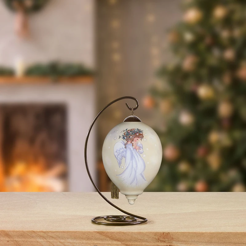 Ne'Qwa Art Heavenly Peace Sweet Angel and Dove Glass Christmas Ornament for only USD 35.00 | Hallmark