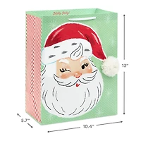 13" Retro Santa on Green Large Christmas Gift Bag for only USD 4.99 | Hallmark