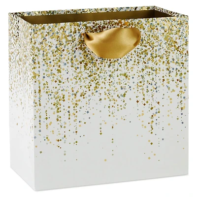 7.7" Gold Confetti Trails on White Medium Gift Bag for only USD 7.79 | Hallmark