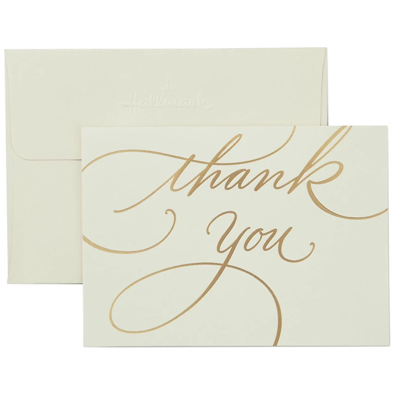 Gold Borders Thank You Notes, Box of 40 for only USD 13.99 | Hallmark