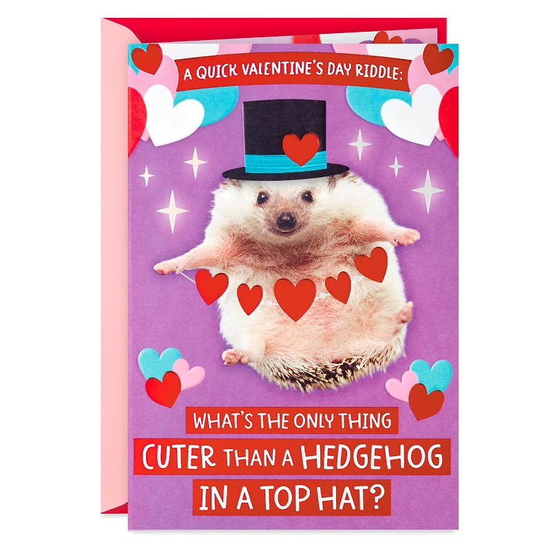 Hedgehog in a Top Hat Valentine's Day Card for only USD 3.99 | Hallmark
