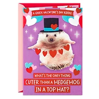 Hedgehog in a Top Hat Valentine's Day Card for only USD 3.99 | Hallmark