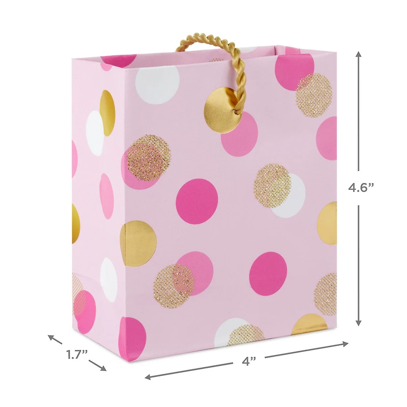 4.6" Pink and Gold Dots Gift Card Holder Mini Bag for only USD 3.49 | Hallmark