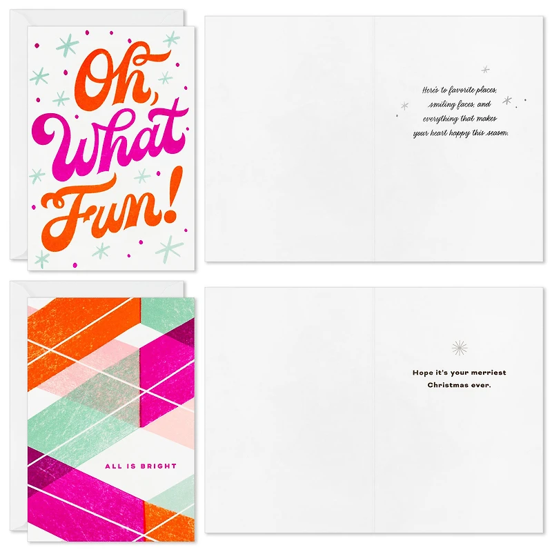 Neon Brights Assorted Boxed Christmas Cards, Pack of 16 for only USD 15.49 | Hallmark