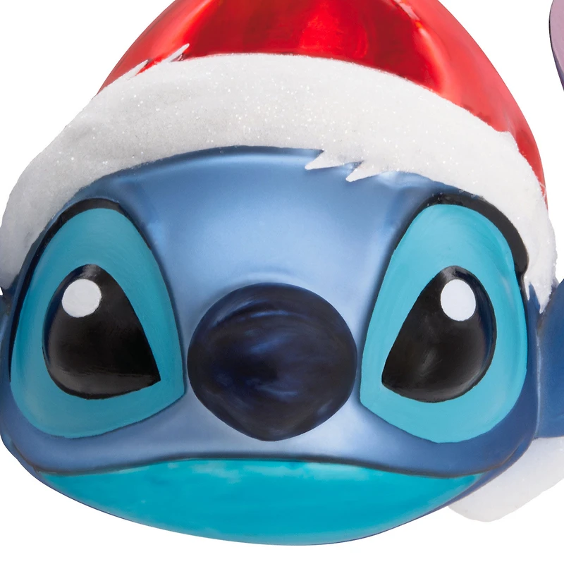 Disney Lilo & Stitch in Santa Hat Blown Glass Hallmark Ornament for only USD 14.99 | Hallmark