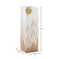 14" Kraft and White Ombré Chevron Large Holiday Wine Gift Bag for only USD 4.49 | Hallmark