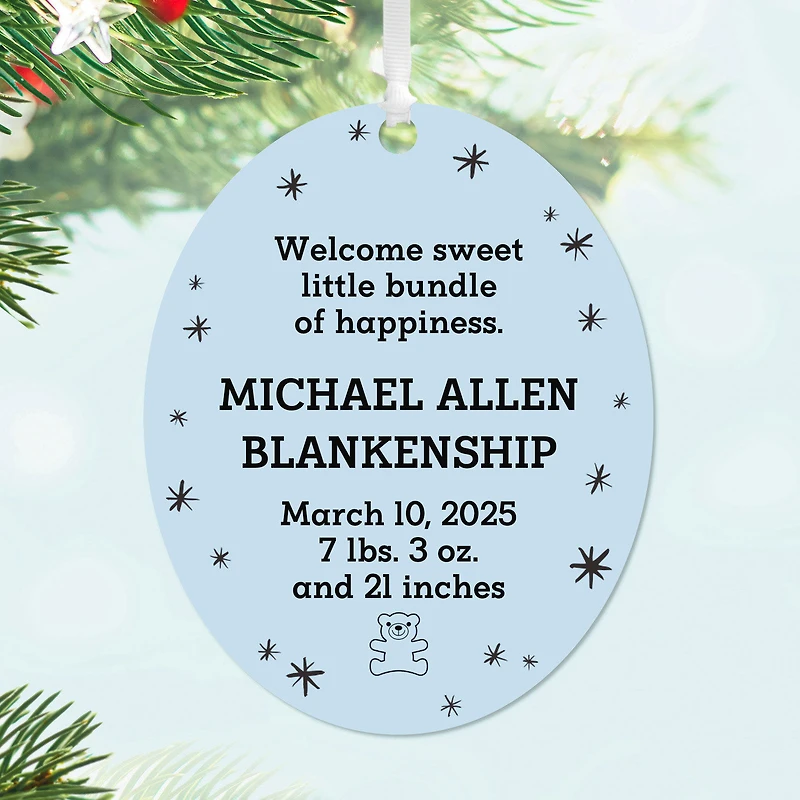 Vertical Oval Metal Personalized Ornament, Custom Text for only USD 17.99 | Hallmark