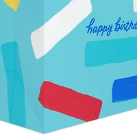 13" Happy Birthday and Confetti Stripes on Blue Large Gift Bag for only USD 4.99 | Hallmark