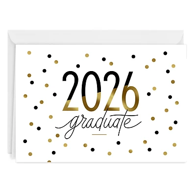 Elegant Black and Gold Confetti 2026 Custom Graduation Card for only USD 4.99 | Hallmark