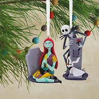 Disney Tim Burton's The Nightmare Before Christmas Jack and Sally With Tombstones Hallmark Ornaments, Set of 2 for only USD 28.99 | Hallmark