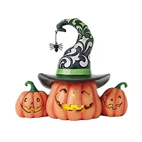 Jim Shore Three Halloween Jack-o'-Lanterns Figurine With Light, 6.1" H for only USD 46.99 | Hallmark