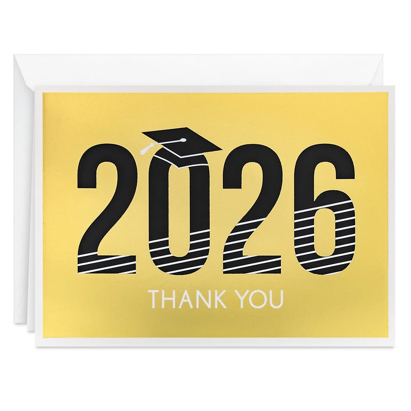 2026 Gold Foil and Black Graduation Thank You Notes, Pack of 40 for only USD 12.99 | Hallmark