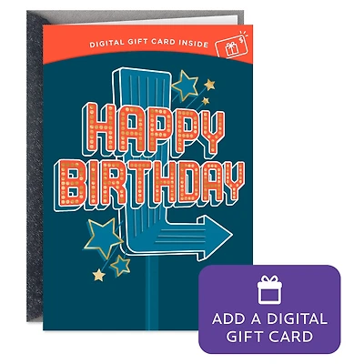 Happy Birthday Retro Marquee Sign Gift Card Greeting Birthday Card for only USD 4.99 | Hallmark