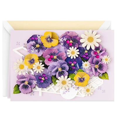 Purple Pansy Cart Blank Card for only USD 8.59 | Hallmark