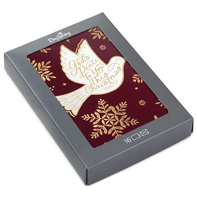 Dove of Peace on Burgundy Religious Boxed Christmas Cards, Pack of 16 for only USD 15.49 | Hallmark