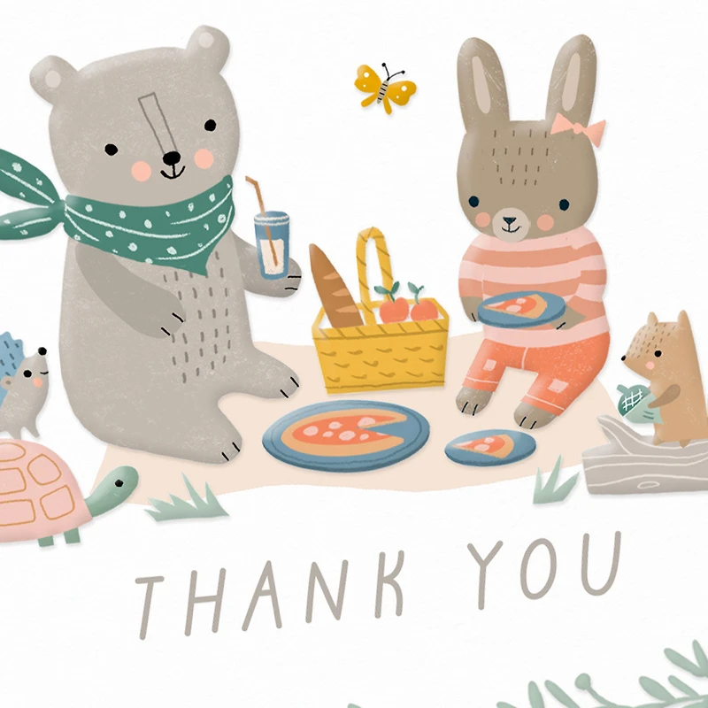 Bear and Bunny Picnic Blank Baby Thank You Notes, Pack of 10 for only USD 6.99 | Hallmark