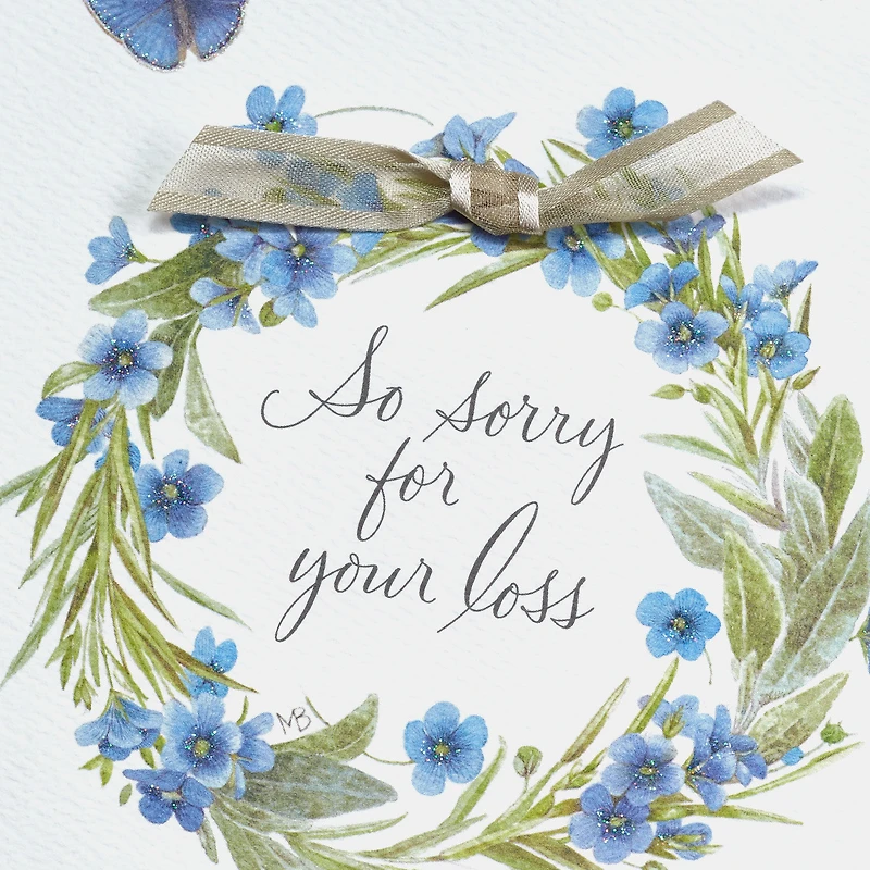 Marjolein Bastin Wreath With Butterflies Sympathy Card for only USD 4.99 | Hallmark