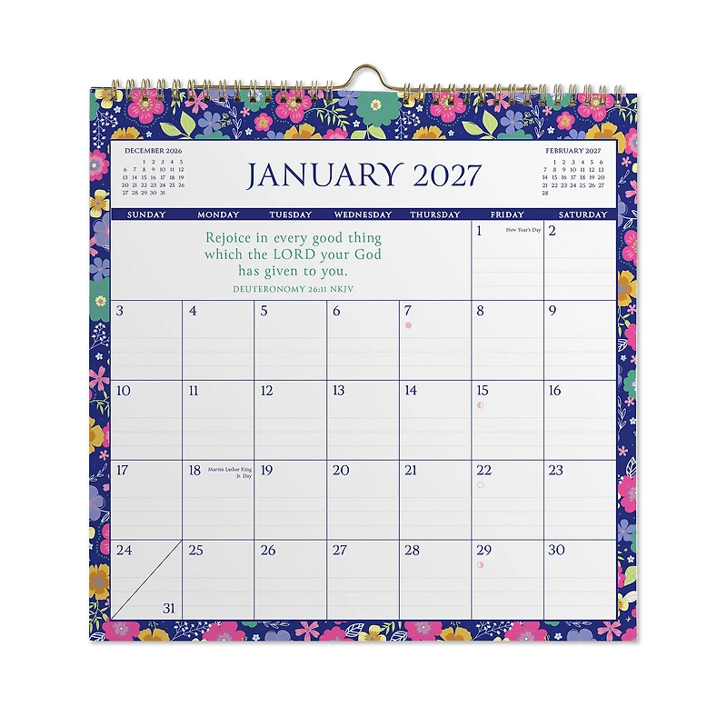 Bright Floral 2027 Inspirational 12-Month Mini Wall Calendar, 7x7 for only USD 8.99 | Hallmark