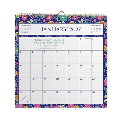 Bright Floral 2027 Inspirational 12-Month Mini Wall Calendar, 7x7 for only USD 8.99 | Hallmark