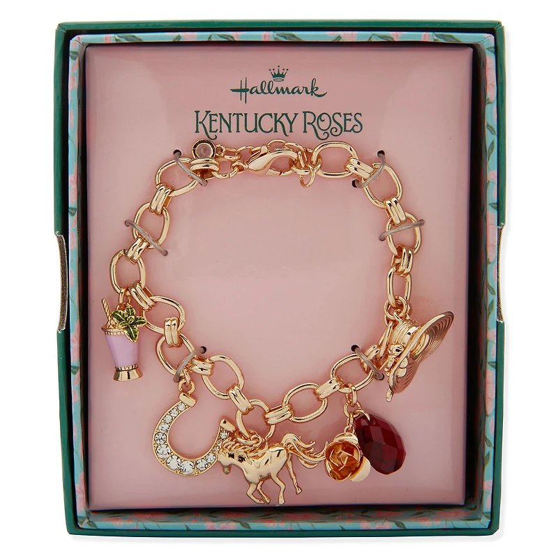 Kentucky Roses Gold Metal Chain Bracelet With Charms for only USD 28.00 | Hallmark