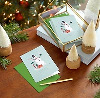 Festive Snowman on Green Packaged Christmas Cards, Set of 5 for only USD 5.00 | Hallmark