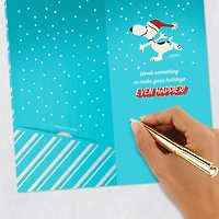 Peanuts® Dancing Snoopy on Blue Money Holder Christmas Card for only USD 2.99 | Hallmark