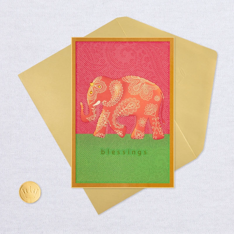 Blessings Paisley Elephant Blank Card for only USD 4.99 | Hallmark