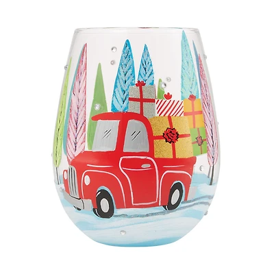 Lolita Christmas Haul Handpainted Stemless Wine Glass, 20 oz. for only USD 22.99 | Hallmark