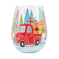 Lolita Christmas Haul Handpainted Stemless Wine Glass, 20 oz. for only USD 22.99 | Hallmark